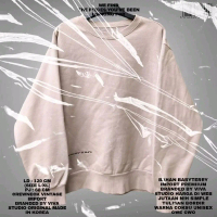 VIVA STUDIO SWEATER CREWNECK CREAM BROWN OVERSIZE BOXY BALON UNISEX BAHAN BABYTERRY IMPORT TEBAL