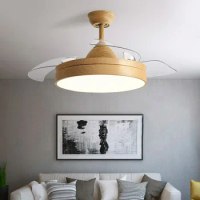 36/42inch Invisible Ceiling Fan Lamps Bedroom Living Room Dining Room Study LED Modern and Minimalist Household Pendant Light