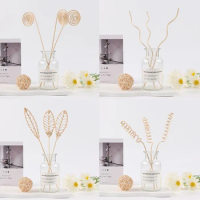 5pcs Aromatherapy Sticks Vine Aroma Volatile Stick Leaf Shaped Natural Reed Fragrance Aroma Oil Diffuser Diy Ornament Home Decor