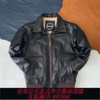【買它！流行男装】新款A2飛行員復古翻領皮夾克頭層牛皮真皮皮