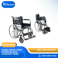 ONEMED Kursi Roda GWS YK809 Black Husada One - Kursi Roda Lipat dengan Desain Modern dan Nyaman untu