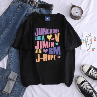 Bts T-Shirt Jimin Jin V Jungkook Jhope Suga Rm Short Sleeve Top Summer Round Neck Cotton Shirt