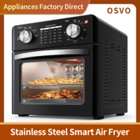 Air Fryer 10QT about 11.01L Countertop Toaster Oven 4 Slice Toaster Air Fryer Oven Warm Broil Bake Oil-Free Stainless Steel