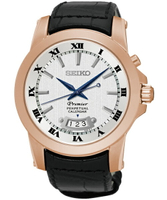 seiko SK037 Premier 6A32-00X0P(SNQ152J1)玫瑰金萬年曆經典羅馬石英腕錶/白面41mm｜樂天全館特惠中★指定刷卡回饋10%