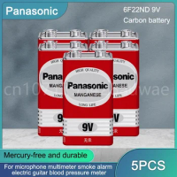 5PCS Panasonic 6F22 9V Heavy Duty Cell Battery - 100% Genuine and Safe