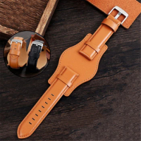 for Fossil EFR-303 Men for Universal 22 24mm Watch Strap High Quality Bracelet With Tray Retro Style Genuine Leather Watchband