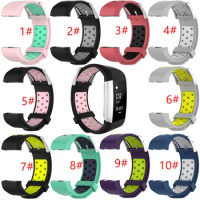 50pcs Two-tone Replacement Sport Strap Bands For Fitbit Charge2 Fashion Silicone watch Strap For Fitbit Charge2 DHL Shipping