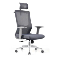 Office Chair Ergonomic Computer Chair Family Rotating Lifting Bow Mesh Grey Silent Wheel Staff