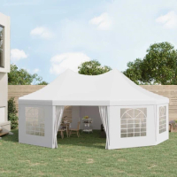 10-Wall Event Wedding Reception Gazebo Canopy Tent - White 29' x 20'