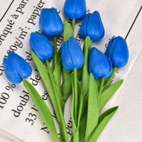 Bunga Tulip Artificial Bahan Latex (BIRU TUA)