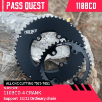 PASS QUEST 110BCD Double Chainring 46T-33T/48T-35T/50T-34T/52T-36T/53T-39T/54T-40T Chainwheel for ROTOR 110x4 2X Crank