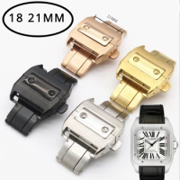 Watch Accessories Suitable for Cartier Button for Men and Women Santos 100 Double Button Butterfly Clasps Watch Buckle