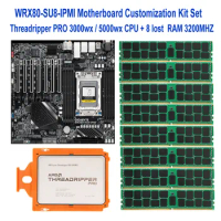 For GIGABYTE WRX80-SU8-IPMI Motherboard + Threadripper PRO 5975WX 5995WX 3955WX 3975WX 3995WX + 8* 64GB = 512G DDR4-2933MHZ RAM