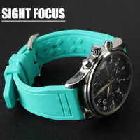 20mm 21mm 22mm Fluororubber Rubber Watch Band for IWC Watch Strap Tissot Longines Hamilton Tudor FKM watchband Seiko CITIZEN