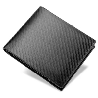 New Men's Carbon Fiber Wallet Card Holder Men's Integrated Zipper Horizontal Wallet