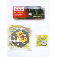 Gear Set SSS 415HSB 13/42 Satria Fu New Old - Rantai Motor Injeksi SSS 130L Gold Motorcycle