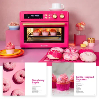 Limited Edition Happy Pink Infrared Heating Air Fryer Toaster Oven, Extra Large Countertop Convection Oven 10-in-1 Combo, 6-Slic