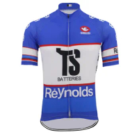 Classic blue cycling jersey men Short sleeve Breathable Retro cycling clothing bike wear team jersey MTB ropa Ciclismo