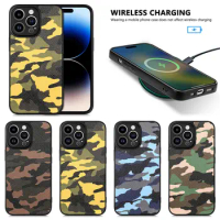 Wireless charging Camouflage Phone Case For Samsung Galaxy S22 S21 S22+ S20 Ultra PLUS Fe NOTE 20 lite A51 A71 A52 Leather Case