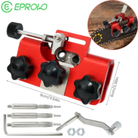 Chainsaw Sharpeners Easy Portable Chainsaw Sharpening Jig Aluminium Alloy Chainsaw Sharpener With 3 Sharpening Head Sharpen Tool