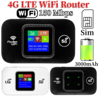 Wifi Router 4G Lte Wireless Portable Unlock Modem Mini Outdoor Hotspot 150mbps Mobile Pocket Mifi Sim Card Slot Repeater 3000mAh
