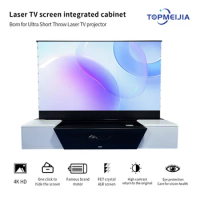 Free Shipment Presentation Equipment Automatic Integrated Cabinet UST ALR Floor Rising Laser Proyector Screen for 4k Projector
