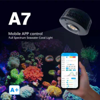 Full Spectrum Aquarium A7 Magic Light, Aquarium Coral Tank LED Light Coral Light 360 Round Aquarium Light App Control