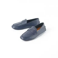 Sepatu BALLY KELYS GRAINED LEATHER ALL NAVY LOAFER 100% ORIGINAL 42