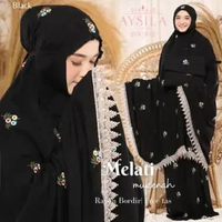 [P R O M O]KATUN RAYON PREMIUM | Mukena dewasa Natasha | Mukena dewasa Melati Berkualitas XL Hitam