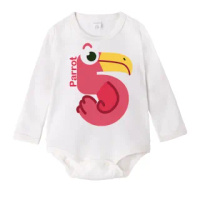 【Baby 童衣】任選 長袖包屁衣 獨家設計 動物數字爬衣 66348(05鸚鵡)