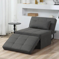 Sofa Bed,4 in 1 Multi-Function Folding Ottoman Breathable Linen Couch Bed with Adjustable Backrest Modern Convertible Chair sofa