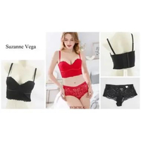 Bra Set Wanita Tanpa Kawat Busa Tebal Half Cup 32A s/d 38C Bralette Mix Renda Premium Sexy SV387 32C