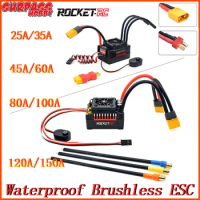 SURPASS HOBBY Waterproof Brushless ESC Speed Controller 45A 60A 80A 100A 120A 150A With XT60 Plug for 1/7 1/8 1/10 RC Car
