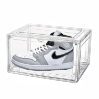 【KOLKO】正開側開全透明磁吸鞋盒-十入組(加厚高品質 防塵 壓克力展示盒 收納鞋盒)