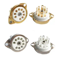 5pcs Quality Ceramic Tube Socket 9PIN Tube Socket 9-Pin Vacuum Tube Socket for 12AX7,12AT7,12AU7,ECC83,ECC82,E88CC New Dropship