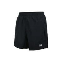 NEW BALANCE 男5吋運動短褲(平織 吸濕排汗 慢跑 路跑 反光 NB「AMS93187BK」≡排汗專家≡