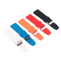Silicon Rubber 16/18/20/22/24/26/28mm Bright-Colored Solid Watch Multi Color Army Military watchbands Strap Bands Buckle 18mm