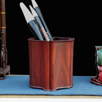 紅木創意筆筒 原木雕刻多功能收納擺件 實木質辦公桌商務禮品筆筒