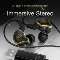 UT-01 7.1 Wired Headphones Remote Control in Ear Earphones Noise Cancelling 2.5M USB Cable Gaming He