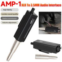 AMP-1 Headphone Amplifier Converter XLR To 3.5MM Audio Interface Sound Amplifier Mini Portable Headphone Amplifier Clip Mount