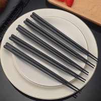 1 Pairs Alloy Chinese Chopsticks Food Japanese Sushi Sticks Reusable Non Slip Dishwasher Safe Bamboo Shape Grade