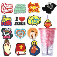 1PCS Religion Jesus Bible Straw Topper Jesus charm for tumbler drink cover straw cover straw accessories straw bulks Party Gifts