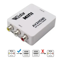 Wiistar 1080P AV RCA to HDMI Video Converter Box AV2HDMI RCA AV HDMI CVBS to HDMI Adapter for HDTV TV PS3 PC DVD Xbox