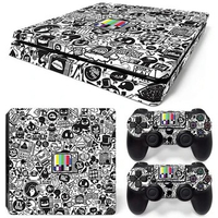 1692 PS4 Slim Skin Sticker Decal Cover for ps4 slim Console and 2 Controllers skin Vinyl slim sticker Decal