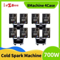 No Duty 8PCS Ti Power 700w Cold Spark Machine With flightcase 600W DMX 750W Cold Firework Machine Fountain Stage Spark Machine