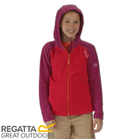 【REGATTA 英國 兒童 亞佛170刷毛保暖衣《紅/紫》】RKA185/透氣快乾/連帽外套/運動夾克