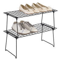 完美主義 極簡風可堆疊折疊式輕便鐵製鞋架
