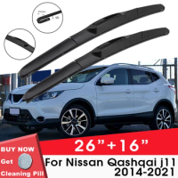 Car Wiper Blade Front Window Windshield Rubber Silicon Wiper For Nissan Qashqai j11 2014-2021 26"+16" LHD RHD Car Accessories