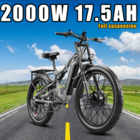 Mountain Ebike 48V 17.5AH 2000W 26*4.0 Inch Adult Full Suspension Electric Bike Off-Road City Road Communing Electric Bicycle