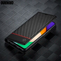 Carbon Fiber Leather Case For Samsung Galaxy A54 A53 A52 A33 A34 A13 A71 A72 5G A32 A22 A02S A23 Coque Wallet Flip Phone Cover